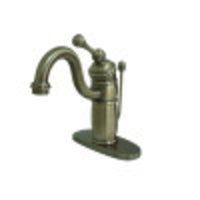 Thumbnail for Kingston Brass KB1403BL Victorian Single-Handle Bathroom Faucet with Pop-Up Drain, Antique Brass - BNGBath