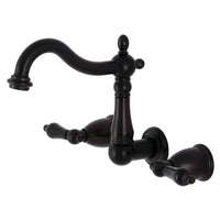 Thumbnail for Kingston Brass KS1255PKL Duchess Two-Handle Wall Mount Bathroom Faucet, Oil Rubbed Bronze - BNGBath