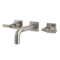 Thumbnail for Kingston Brass KS6128ML Milano Two-Handle Wall Mount Bathroom Faucet, Brushed Nickel - BNGBath