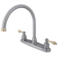 Thumbnail for Kingston Brass KB729ALLS Victorian 8-Inch Centerset Kitchen Faucet, Brushed Nickel/Polished Brass - BNGBath