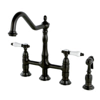 Thumbnail for Kingston Brass KS1275BPLBS Bel-Air Bridge Kitchen Faucet with Brass Sprayer, Oil Rubbed Bronze - BNGBath