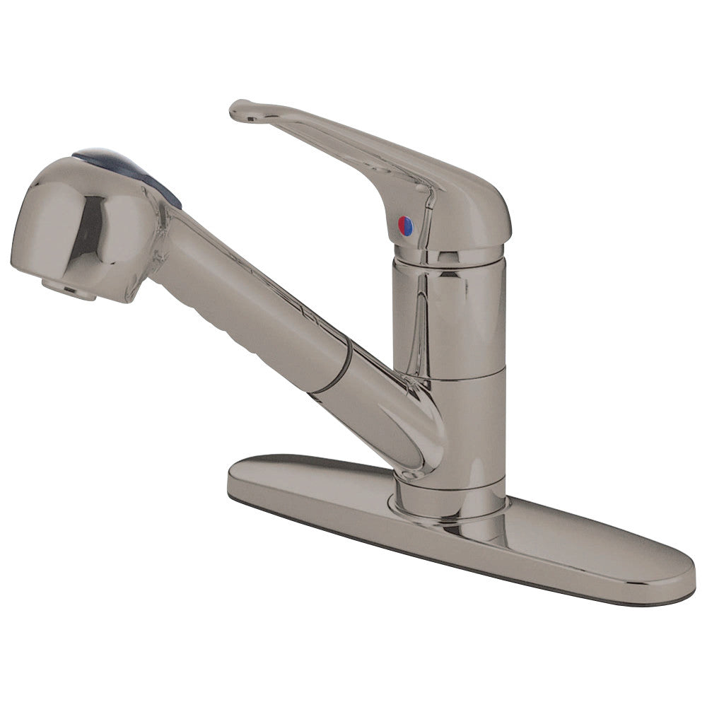 Kingston Brass GKS888SN Water Saving Legacy Pull-out Kitchen Faucet, Brushed Nickel - BNGBath