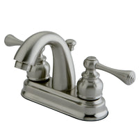 Thumbnail for Kingston Brass KB5618BL 4 in. Centerset Bathroom Faucet, Brushed Nickel - BNGBath