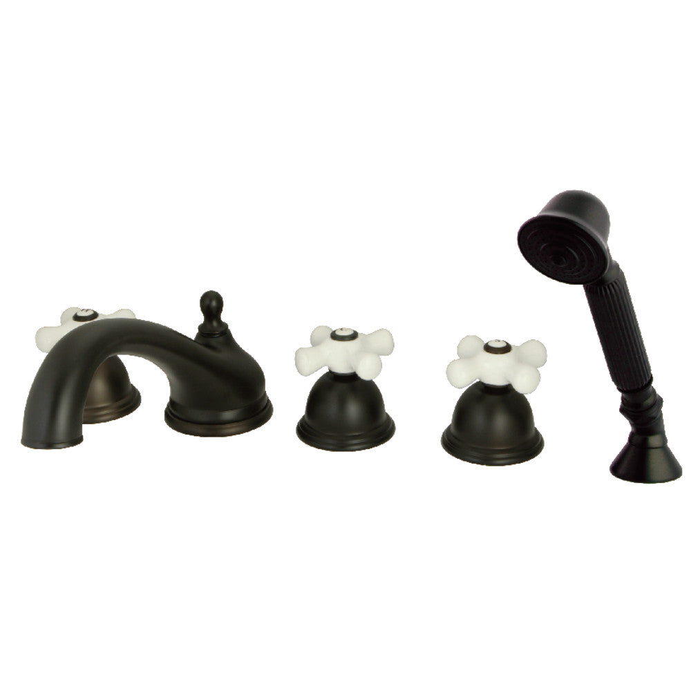 Kingston Brass KS33555PX Roman Tub Faucet with Hand Shower, Oil Rubbed Bronze - BNGBath
