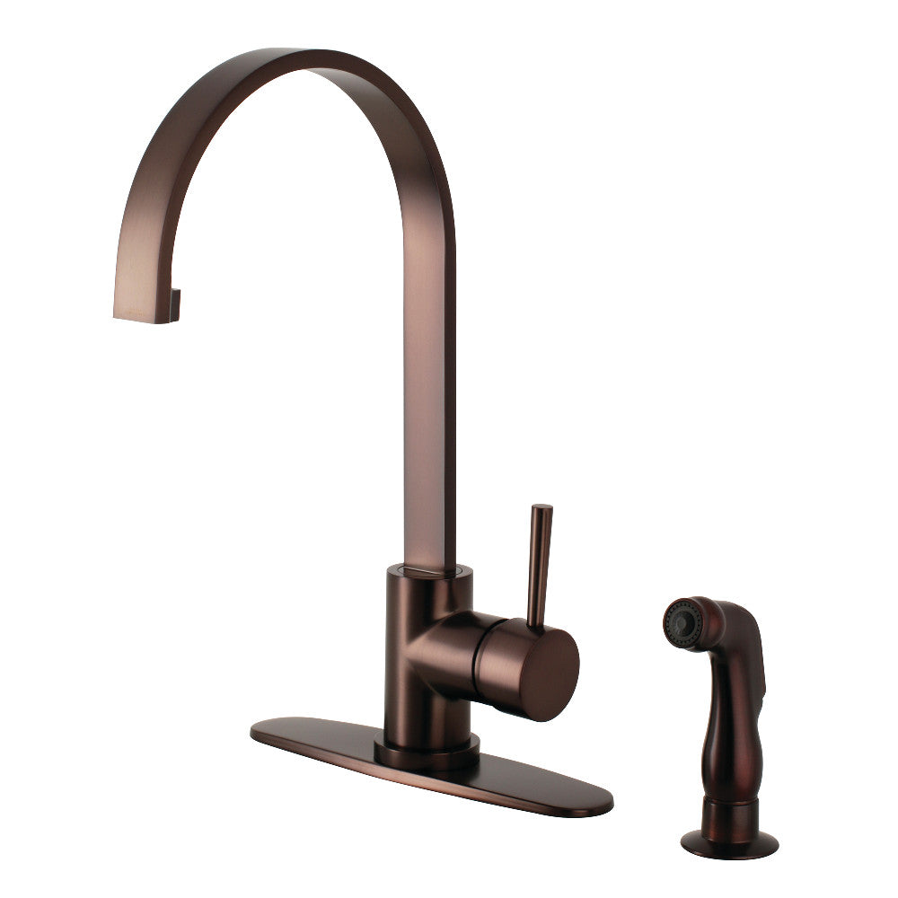 Gourmetier LS8715DLSP Concord Single-Handle Kitchen Faucet with Side Sprayer, Oil Rubbed Bronze - BNGBath