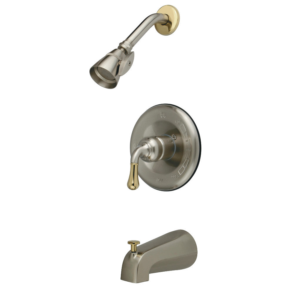 Kingston Brass KB1639T Tub and Shower Faucet Trim Only for KB1639, Brushed Nickel/Polished Brass - BNGBath
