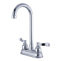 Thumbnail for Kingston Brass FB491NFL 4-Inch Centerset High-Arch Bar Faucet, Polished Chrome - BNGBath