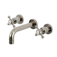 Thumbnail for Kingston Brass KS8126BX Metropolitan 2-Handle 8 in. Wall Mount Bathroom Faucet, Polished Nickel - BNGBath
