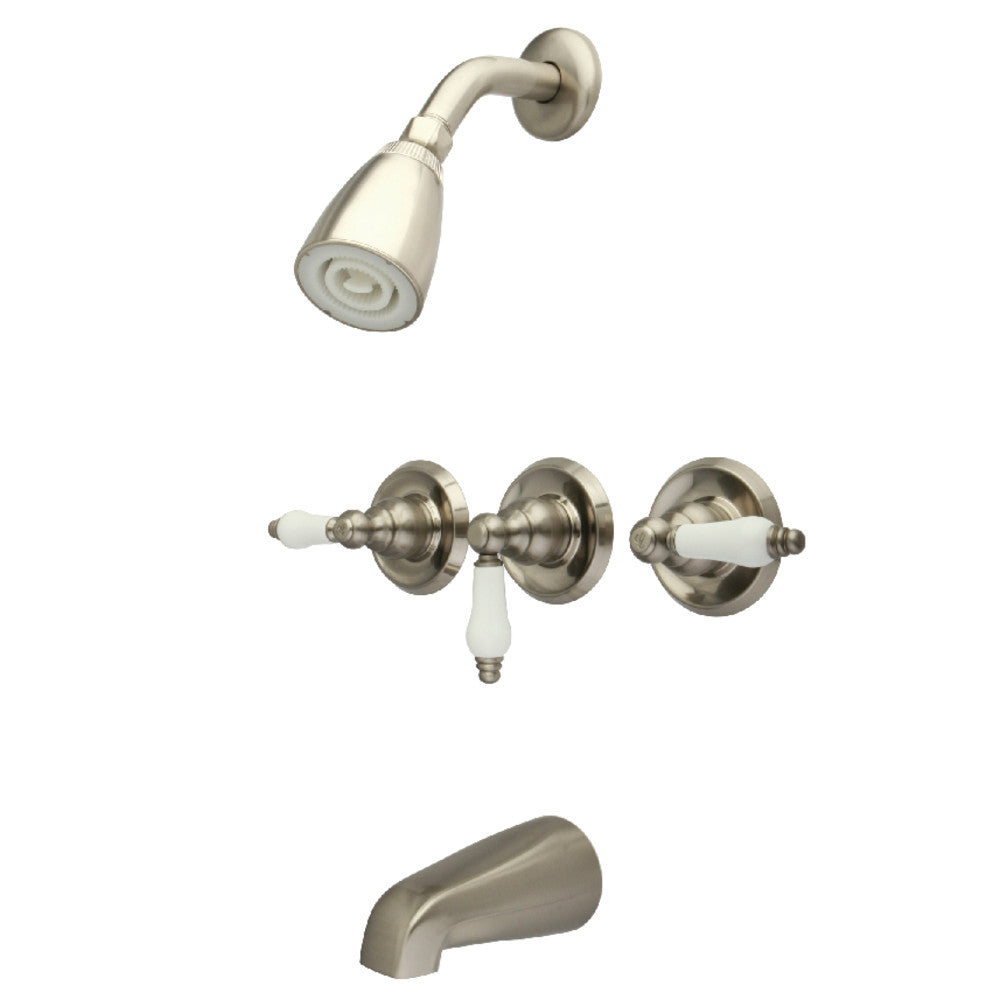 Kingston Brass KB238PL Tub and Shower Fauect, Brushed Nickel - BNGBath