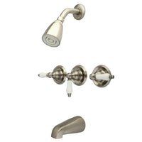 Thumbnail for Kingston Brass KB238PL Tub and Shower Fauect, Brushed Nickel - BNGBath