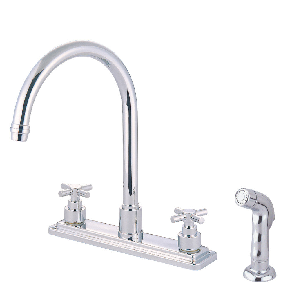 Kingston Brass KS8791EX 8-Inch Centerset Kitchen Faucet, Polished Chrome - BNGBath