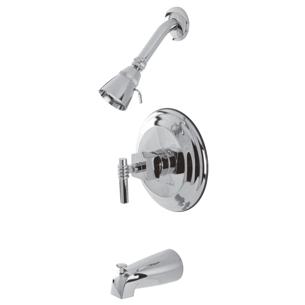 Kingston Brass KB2631QL Milano Tub & Shower Faucet, Polished Chrome - BNGBath