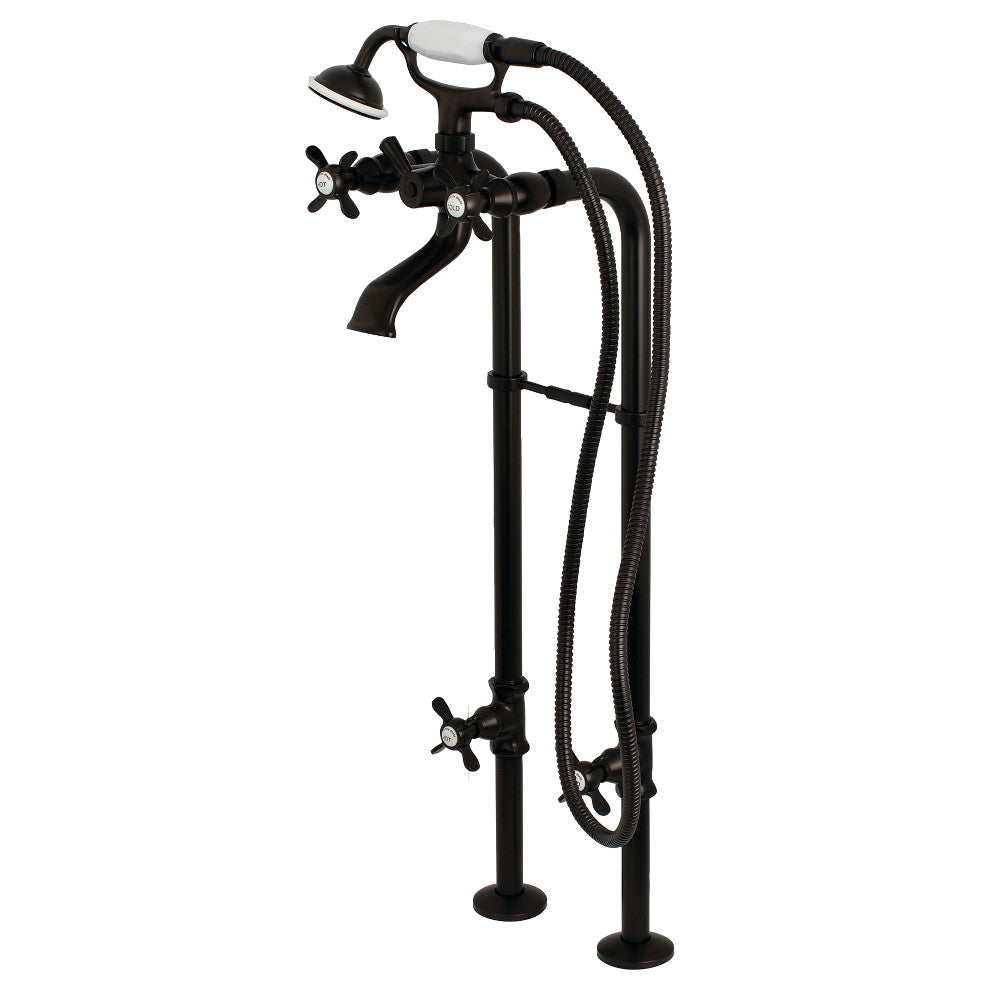 Kingston Brass CCK285K5 Kingston Freestanding Tub Faucet with Supply Line and Stop Valve, Oil Rubbed Bronze - BNGBath