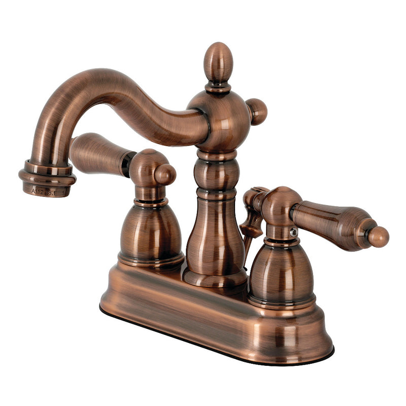 Kingston Brass KB160ALAC Heritage 4 in. Centerset Bathroom Faucet, Antique Copper - BNGBath