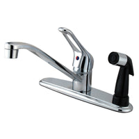 Thumbnail for Kingston Brass KB563 Wyndham Single-Handle Centerset Kitchen Faucet, Polished Chrome - BNGBath