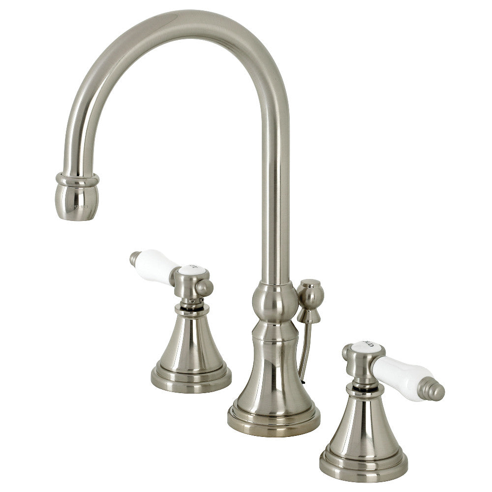 Kingston Brass KS2988BPL Bel Air Widespread Bathroom Faucet with Brass Pop-Up, Brushed Nickel - BNGBath