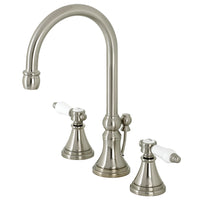 Thumbnail for Kingston Brass KS2988BPL Bel Air Widespread Bathroom Faucet with Brass Pop-Up, Brushed Nickel - BNGBath