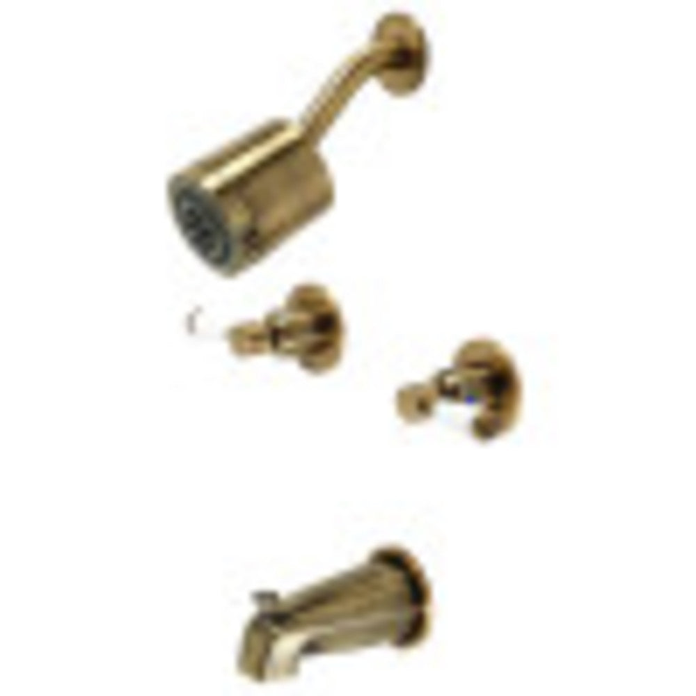 Kingston Brass KBX8143DPL Paris Two-Handle Tub and Shower Faucet, Antique Brass - BNGBath