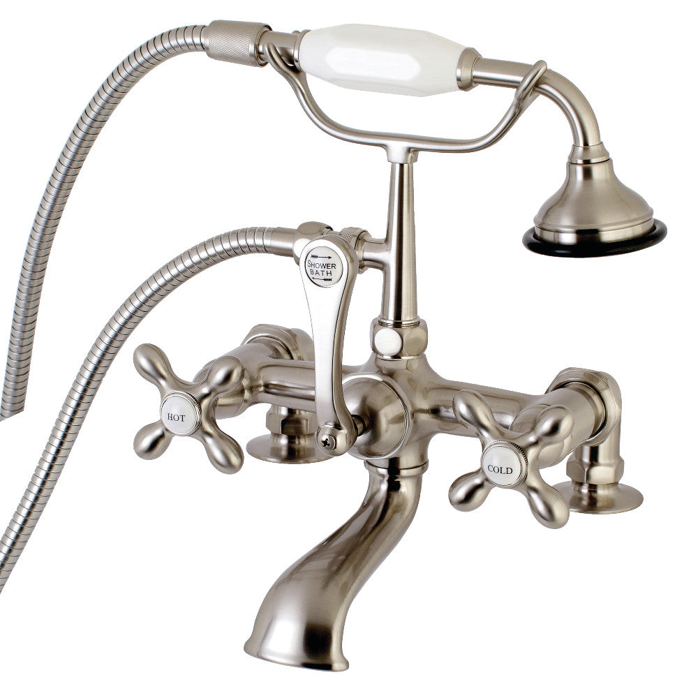 Aqua Vintage AE209T8 Vintage 7-Inch Tub Faucet with Hand Shower, Brushed Nickel - BNGBath