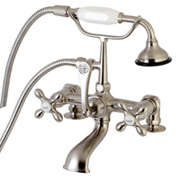 Thumbnail for Aqua Vintage AE209T8 Vintage 7-Inch Tub Faucet with Hand Shower, Brushed Nickel - BNGBath