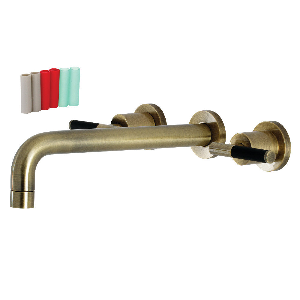 Kingston Brass KS8023CKL Kaiser 2-Handle Wall-Mount Roman Tub Faucet, Antique Brass - BNGBath