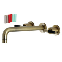 Thumbnail for Kingston Brass KS8023CKL Kaiser 2-Handle Wall-Mount Roman Tub Faucet, Antique Brass - BNGBath