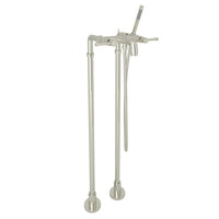 Thumbnail for ROHL Campo Exposed Floor Mount Tub Filler with Handshower and Floor Pillar Legs or Supply Unions - BNGBath