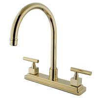 Thumbnail for Kingston Brass KS8792CQLLS Claremont Centerset Kitchen Faucet, Polished Brass - BNGBath