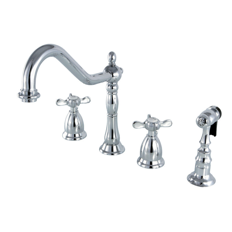 Kingston Brass KS1791BEXBS Widespread Kitchen Faucet, Polished Chrome - BNGBath