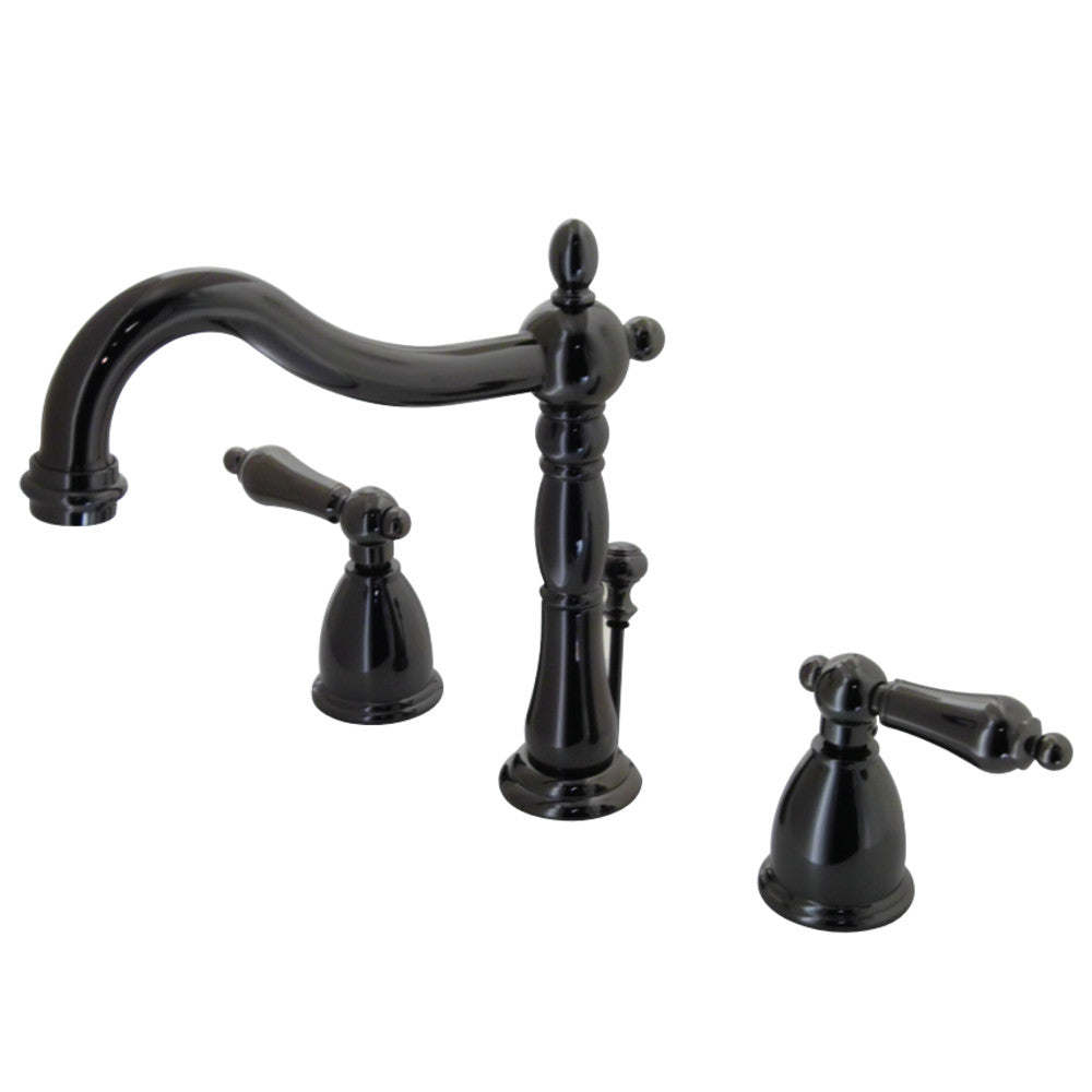 Kingston Brass NB1970AL Widespread Bathroom Faucet, Black Stainless Steel - BNGBath