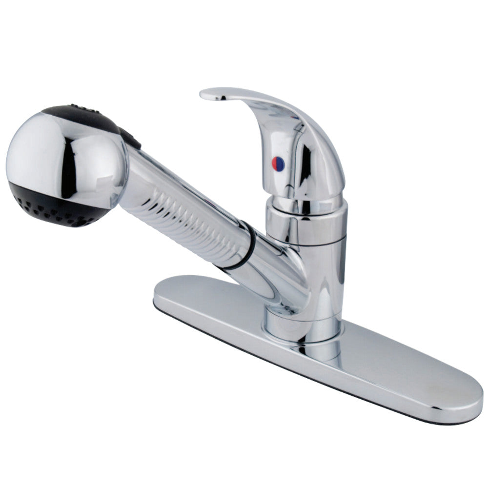 Kingston Brass KB6701LLSP Pull-Out Kitchen Faucet, Polished Chrome - BNGBath
