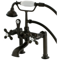 Thumbnail for Kingston Brass AE109T5 Auqa Vintage Deck Mount Clawfoot Tub Faucet, Oil Rubbed Bronze - BNGBath