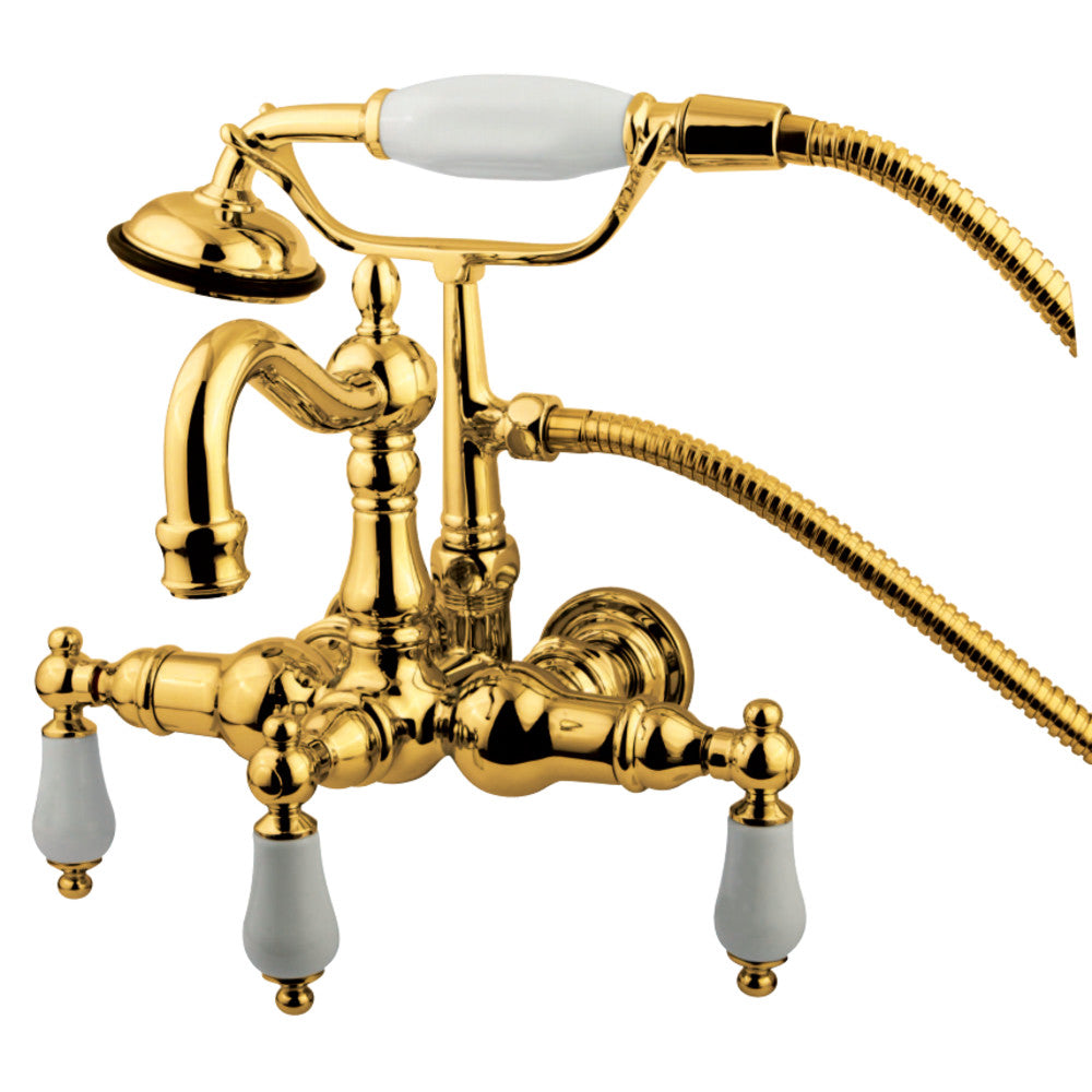 Kingston Brass CC1011T2 Vintage 3-3/8-Inch Wall Mount Tub Faucet, Polished Brass - BNGBath