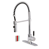 Thumbnail for Gourmetier LS8771DKL Kaiser Single-Handle Pre-Rinse Kitchen Faucet, Polished Chrome - BNGBath