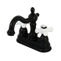 Thumbnail for Kingston Brass KB1600PX Heritage 4 in. Centerset Bathroom Faucet, Matte Black - BNGBath