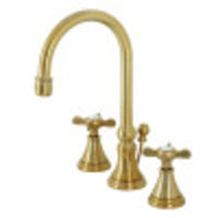Thumbnail for Kingston Brass KS2987BEX Essex Widespread Bathroom Faucet with Brass Pop-Up, Brushed Brass - BNGBath