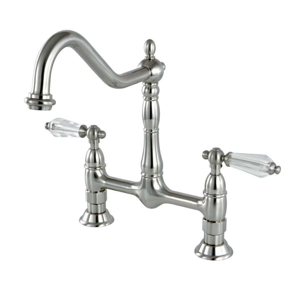 Kingston Brass KS1178WLL Wilshire Bridge Kitchen Faucet, Brushed Nickel - BNGBath