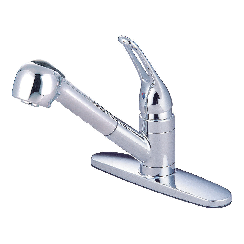 Kingston Brass KB801SP Pull-Out Kitchen Faucet, Polished Chrome - BNGBath