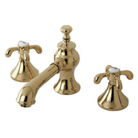 Thumbnail for Kingston Brass KC7062TX 8 in. Widespread Bathroom Faucet, Polished Brass - BNGBath
