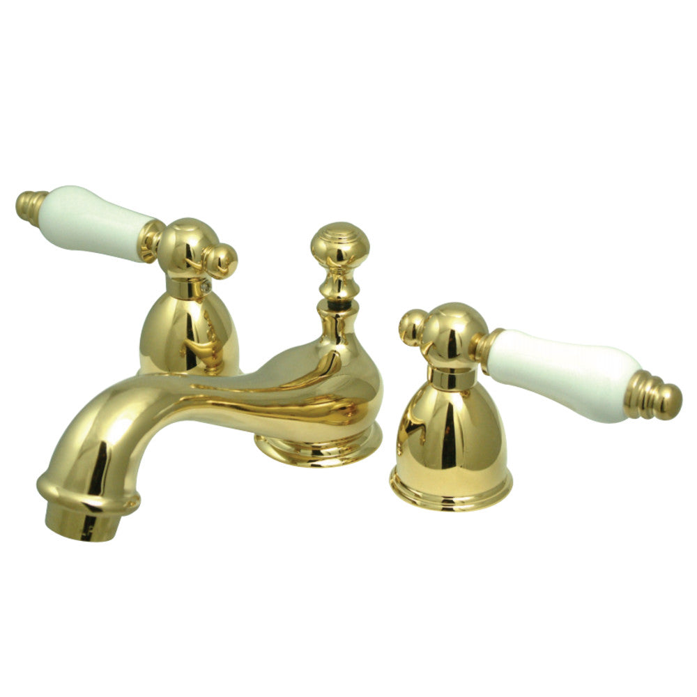 Kingston Brass KS3952PL Restoration Mini-Widespread Bathroom Faucet, Polished Brass - BNGBath