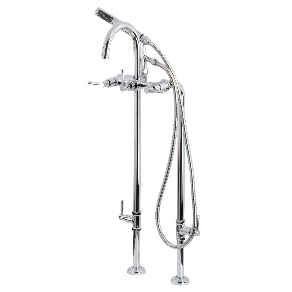 Aqua Vintage CCK8101DL Concord Freestanding Tub Faucet with Supply Line, Stop Valve, Polished Chrome - BNGBath