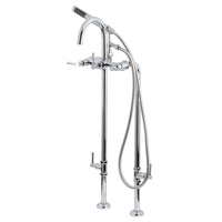 Thumbnail for Aqua Vintage CCK8101DL Concord Freestanding Tub Faucet with Supply Line, Stop Valve, Polished Chrome - BNGBath