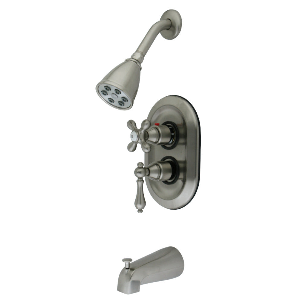 Kingston Brass KS36380AL Tub and Shower Faucet, Brushed Nickel - BNGBath