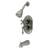 Thumbnail for Kingston Brass KS36380AL Tub and Shower Faucet, Brushed Nickel - BNGBath