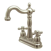 Thumbnail for Kingston Brass KB1496AX Heritage Two-Handle Bar Faucet, Polished Nickel - BNGBath