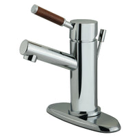Thumbnail for Kingston Brass KS8421DWL Wellington Single-Handle Bathroom Faucet with Brass Pop-Up and Cover Plate, Polished Chrome - BNGBath