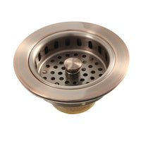 Thumbnail for Kingston Brass KBS1006AC Kitchen Sink Basket Strainer, Antique Copper - BNGBath