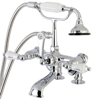 Thumbnail for Kingston Brass AE654T1 Auqa Vintage 7-inch Adjustable Clawfoot Tub Faucet with Hand Shower, Polished Chrome - BNGBath