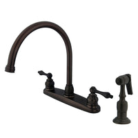 Thumbnail for Kingston Brass KB725ALBS 8-Inch Centerset Kitchen Faucet, Oil Rubbed Bronze - BNGBath