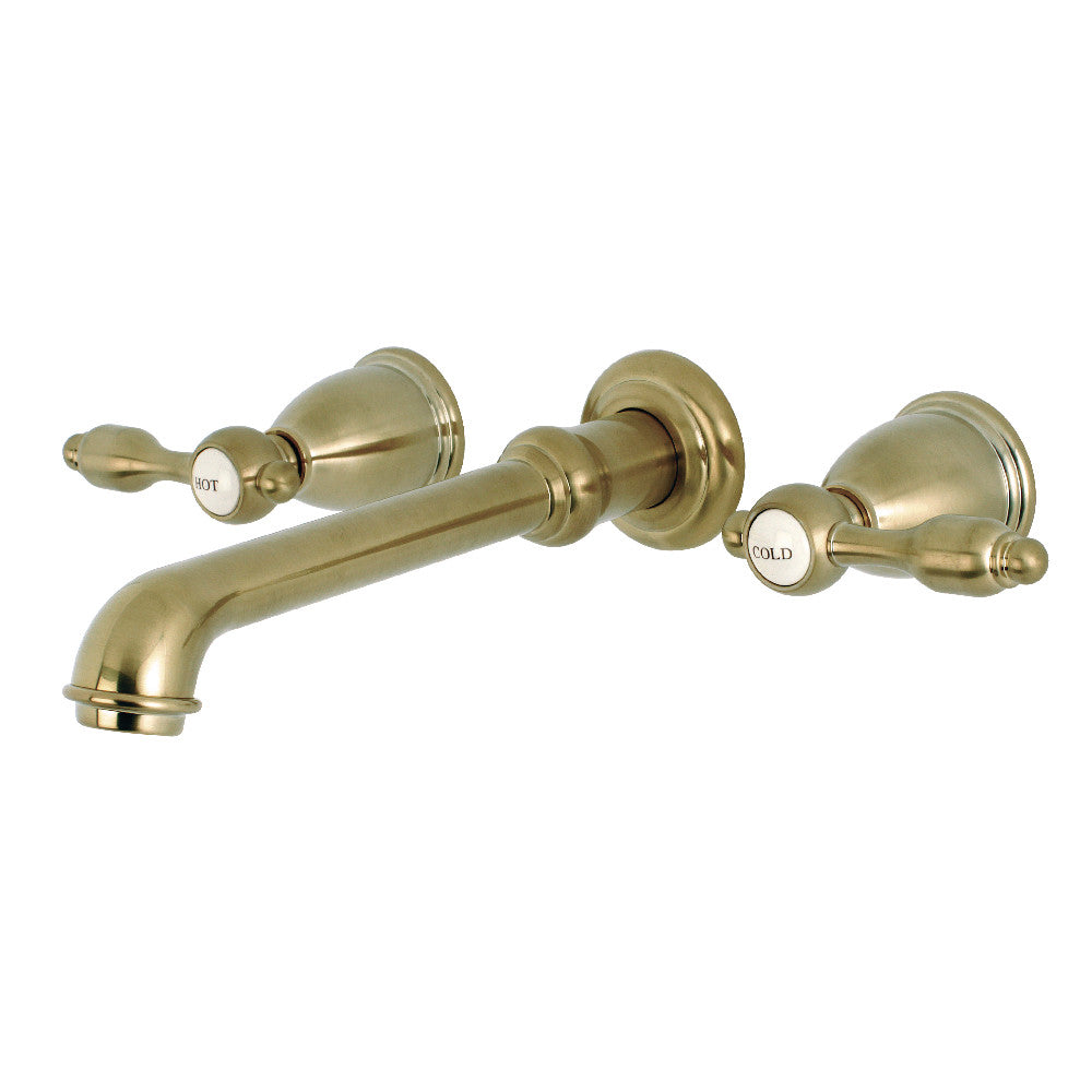 Kingston Brass KS7027TAL Tudor 2-Handle Wall Mount Roman Tub Faucet, Brushed Brass - BNGBath